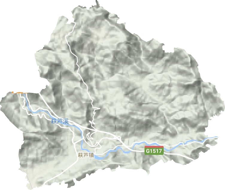 萩芦镇地形地图