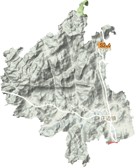 庄边镇地形地图