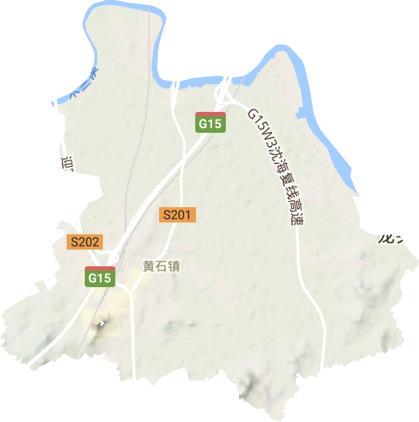 黄石镇地形地图