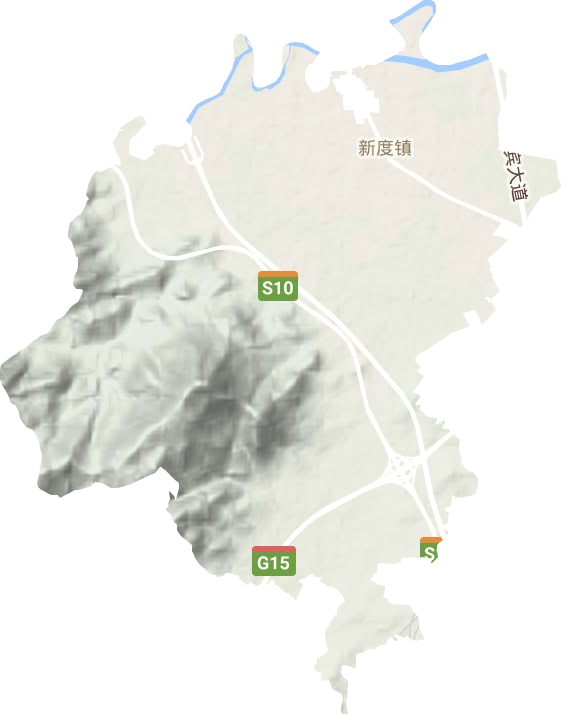 新度镇地形地图