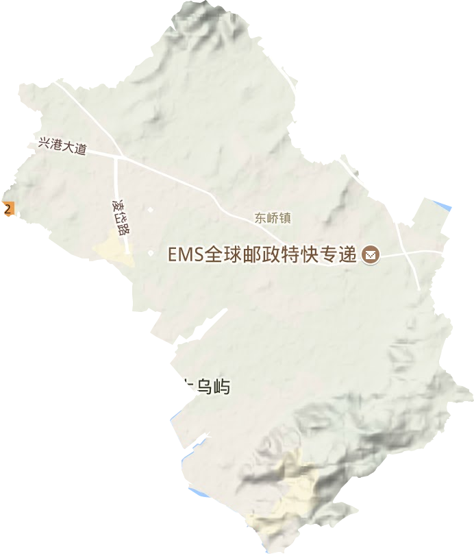 东峤镇地形地图