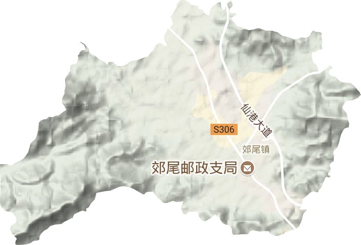 郊尾镇地形地图