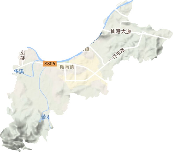 鲤南镇地形地图
