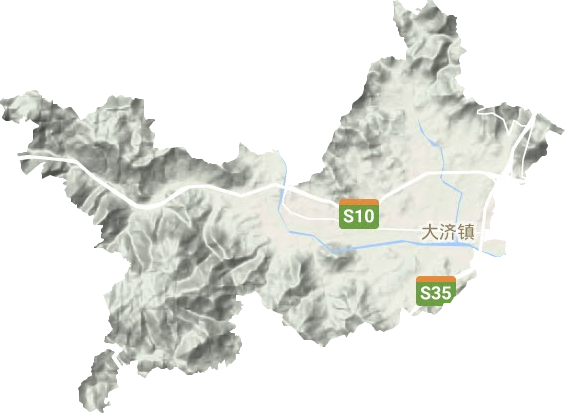 大济镇地形地图