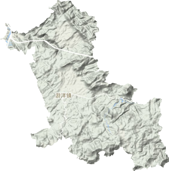 游洋镇地形地图