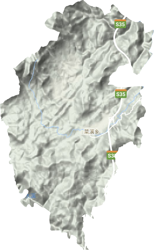 菜溪乡地形地图