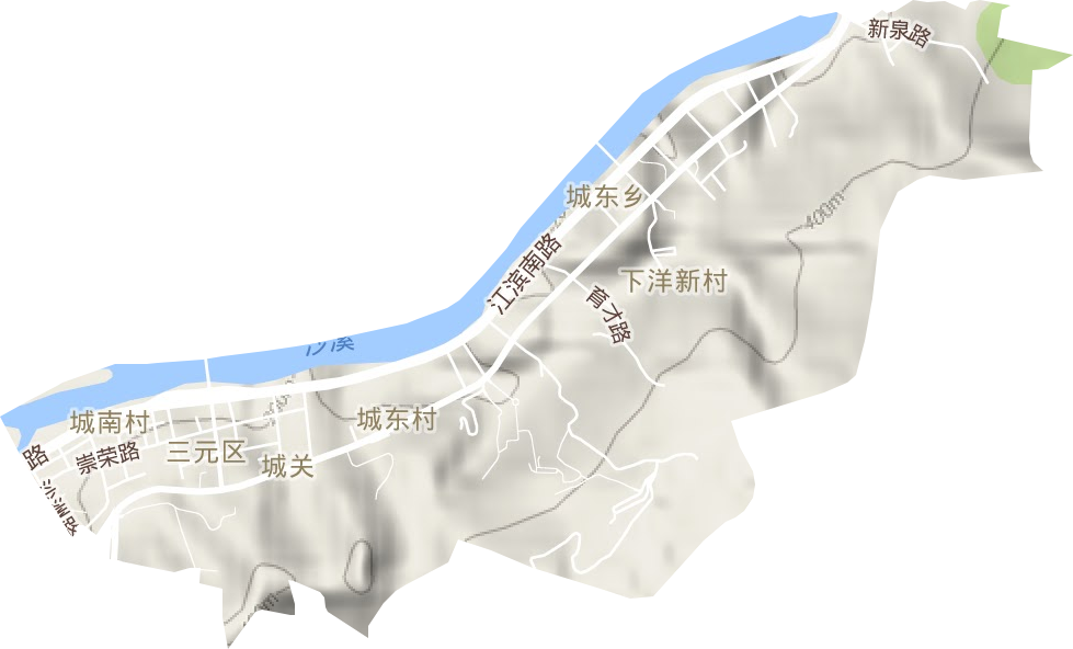 城关街道地形地图