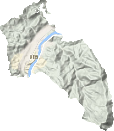 荆西街道地形地图