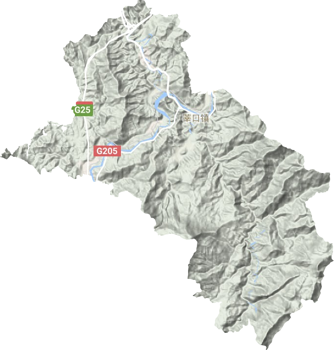 莘口镇地形地图