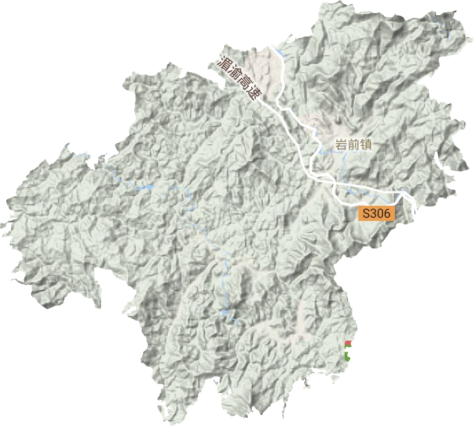 岩前镇地形地图