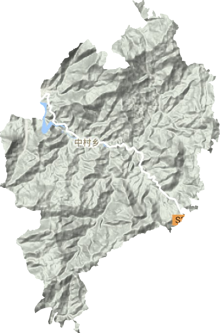 中村乡地形地图
