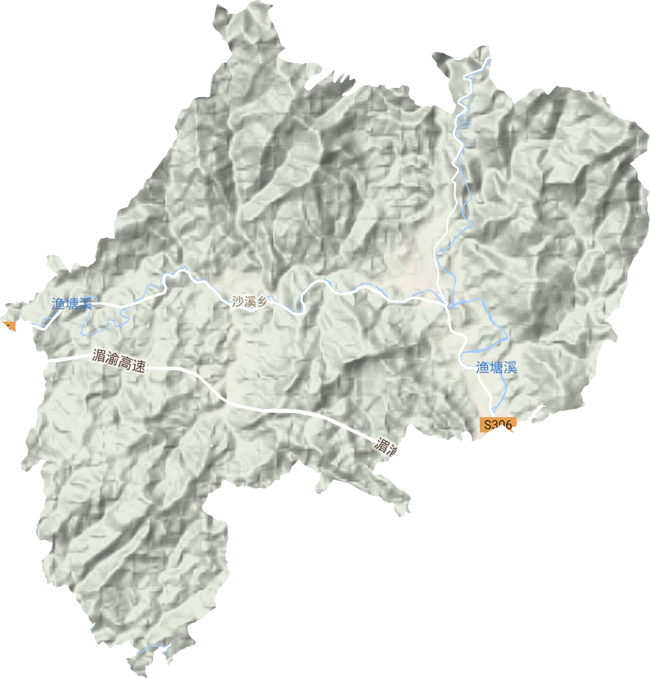 沙溪乡地形地图