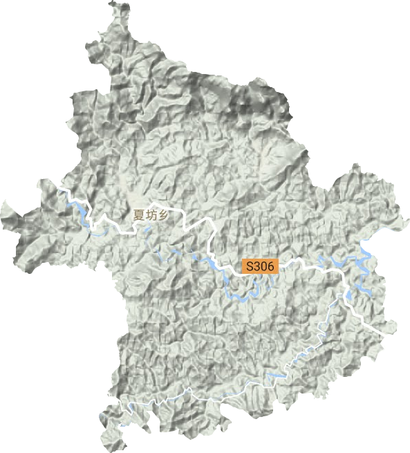 夏坊乡地形地图