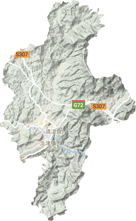 龙津镇地形地图