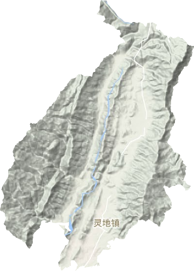 灵地镇地形地图