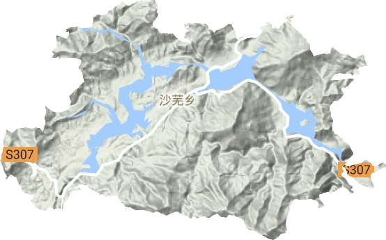 沙芜乡地形地图
