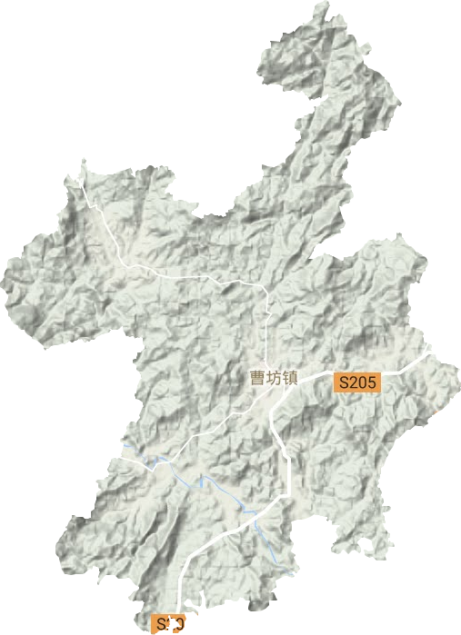 曹坊镇地形地图