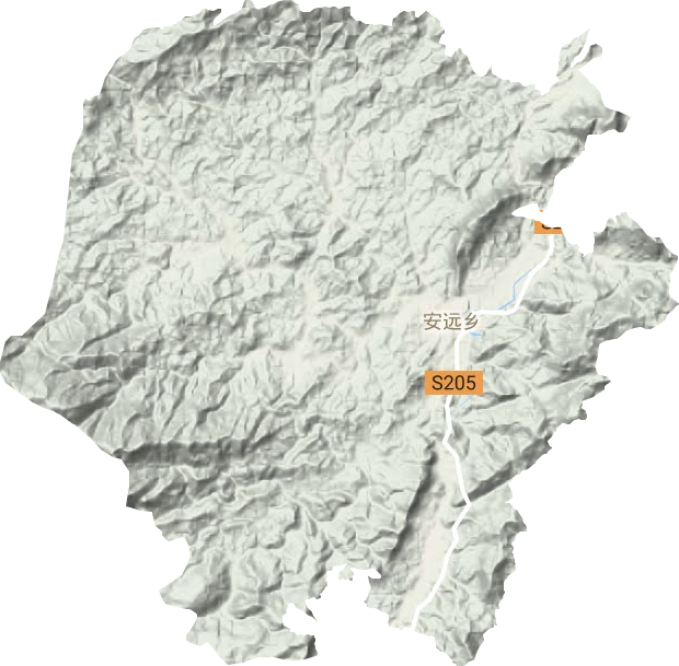 安远镇地形地图