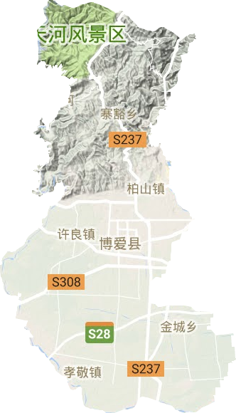 博爱县地形地图