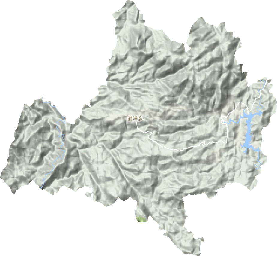 谢洋乡地形地图