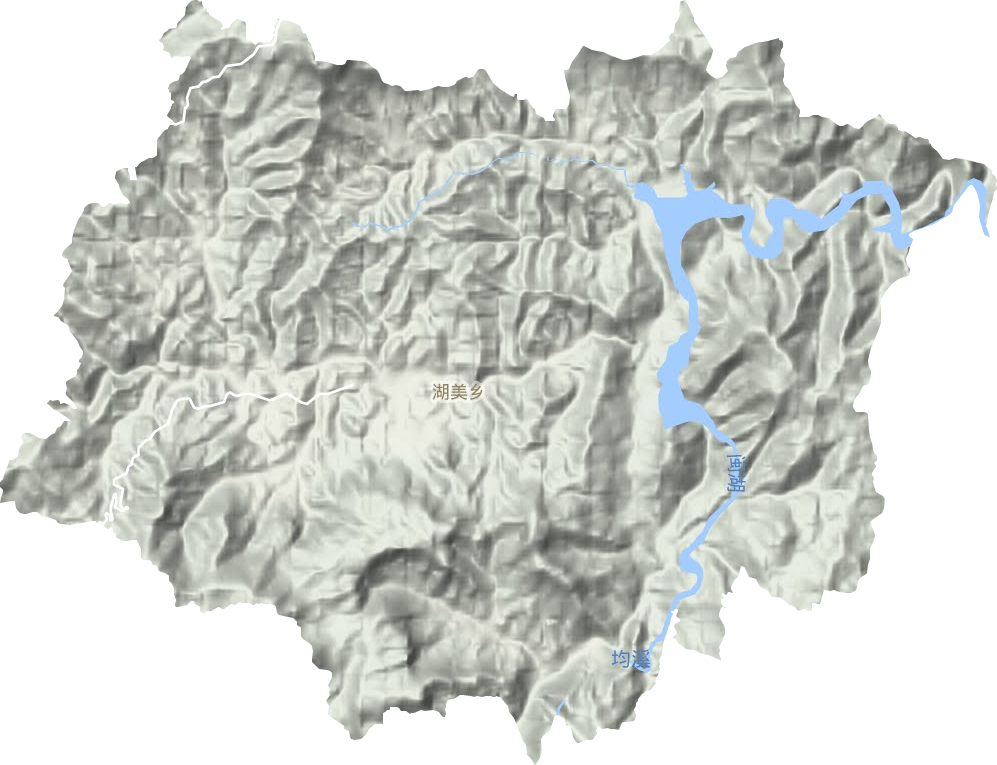 湖美乡地形地图