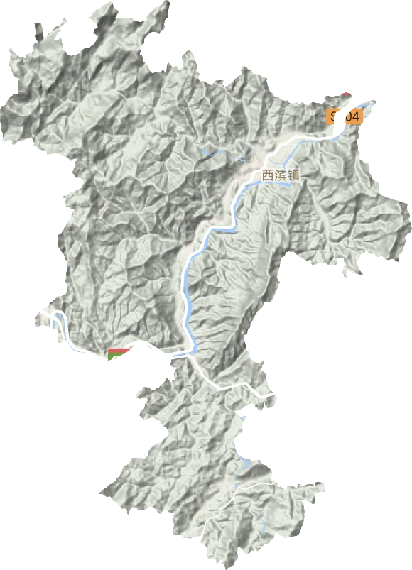 西滨镇地形地图