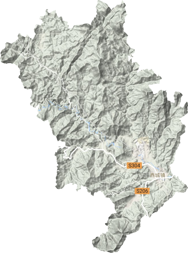 西城镇地形地图