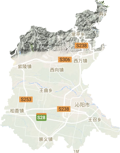 沁阳市地形地图