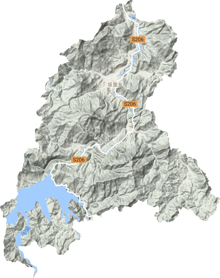 坂面镇地形地图