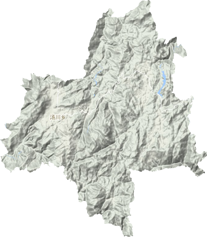 汤川乡地形地图