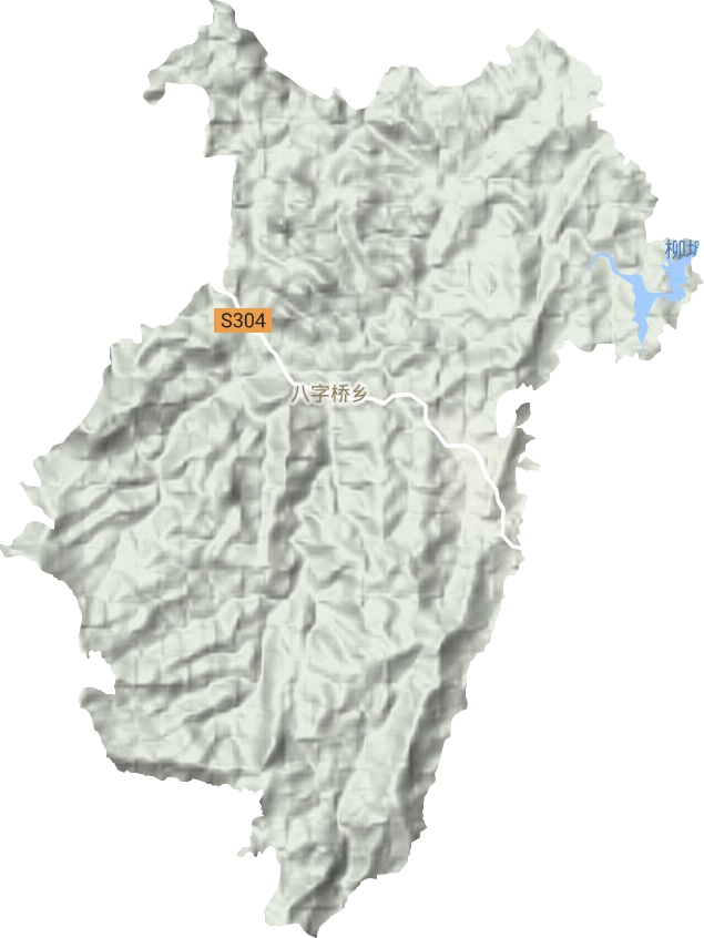 八字桥乡地形地图
