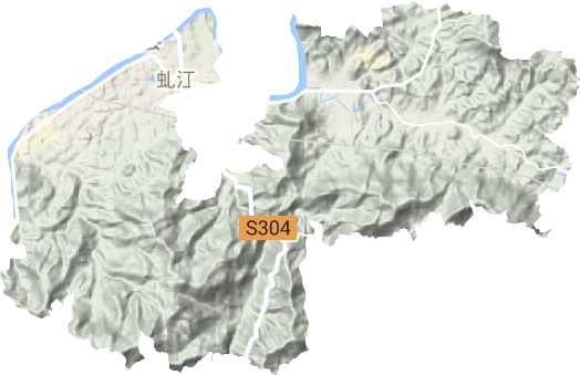 虬江街道地形地图
