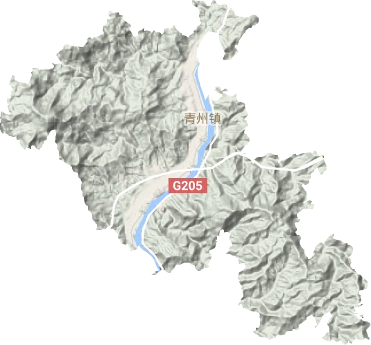 青州镇地形地图