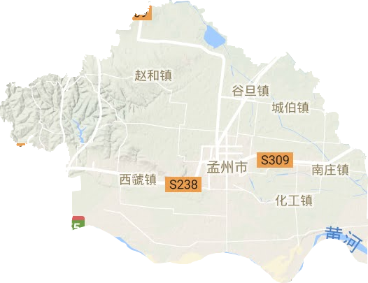 孟州市地形地图