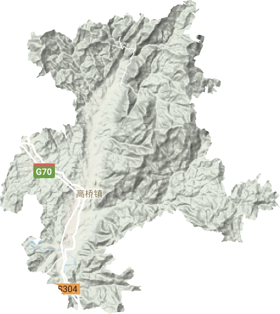 高桥镇地形地图