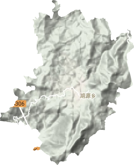 湖源乡地形地图