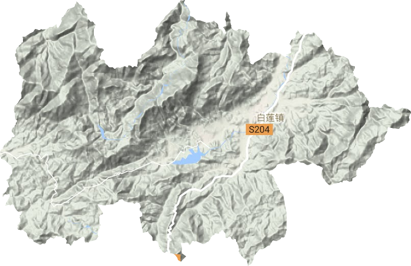 白莲镇地形地图