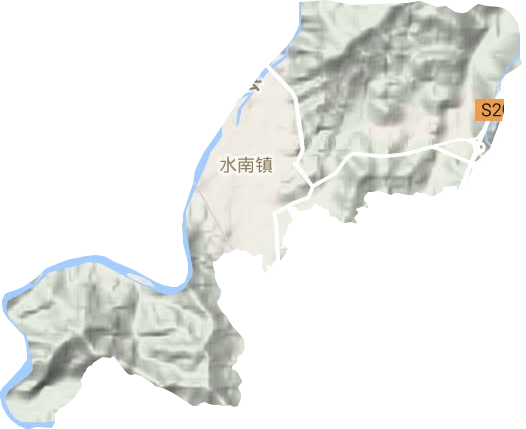 水南镇地形地图