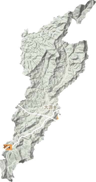 大源乡地形地图