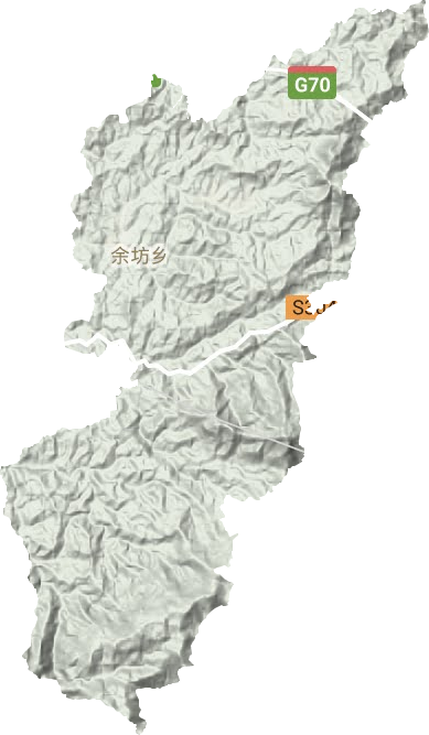 余坊乡地形地图