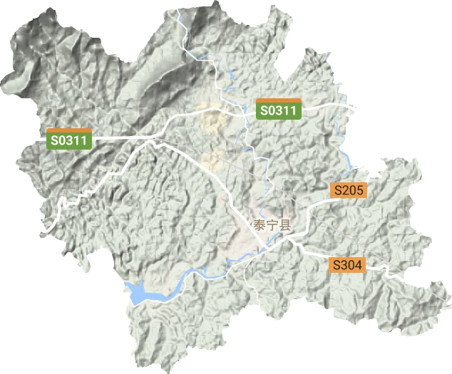 杉城镇地形地图