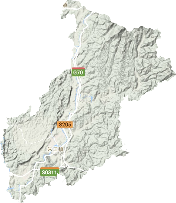 朱口镇地形地图