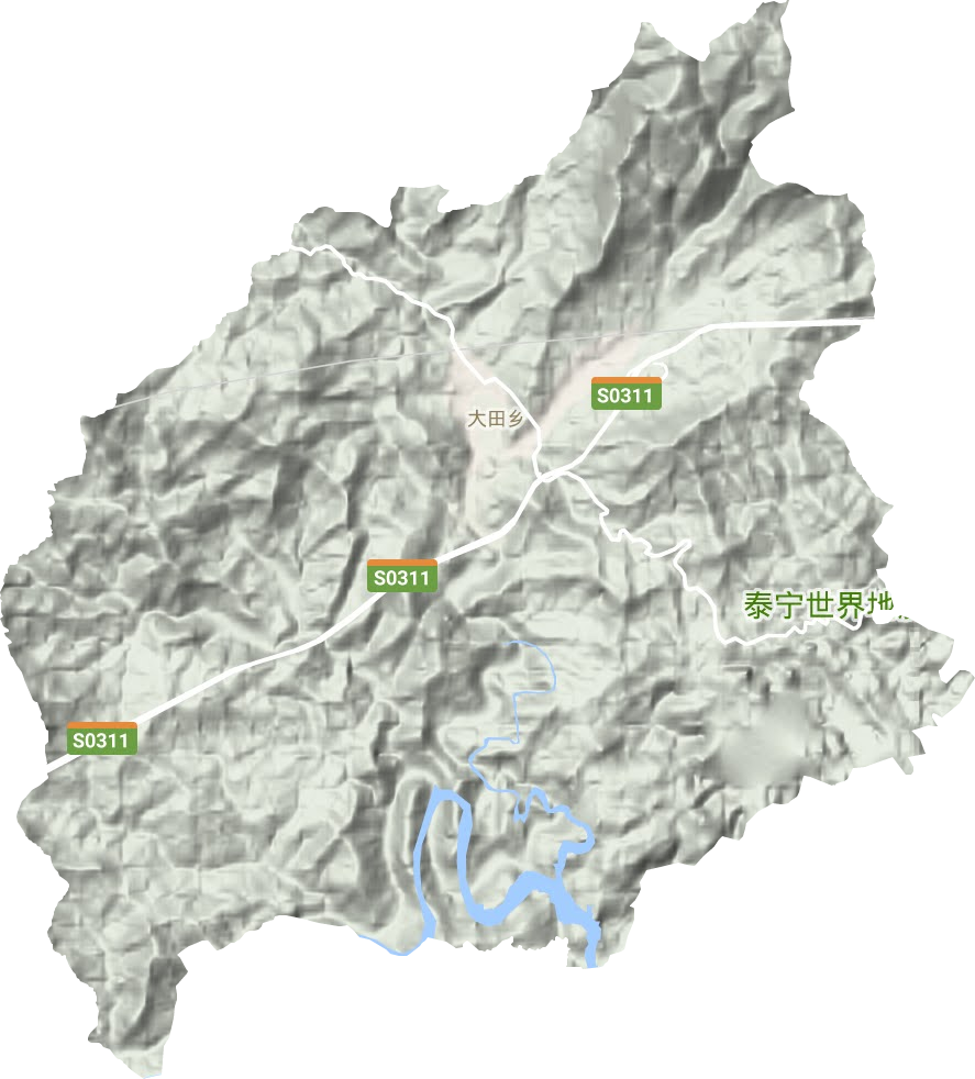 大田乡地形地图