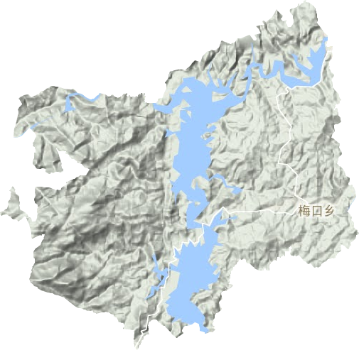 梅口乡地形地图