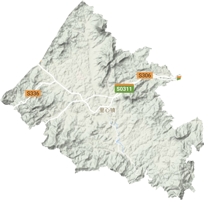 里心镇地形地图
