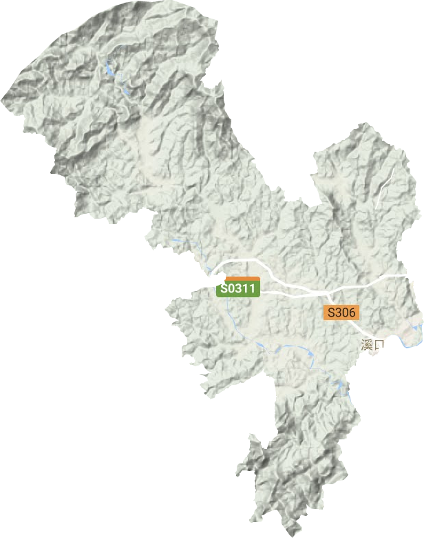 溪口镇地形地图