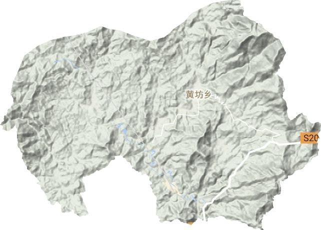 黄坊乡地形地图