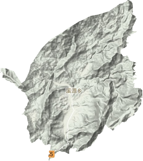 溪源乡地形地图