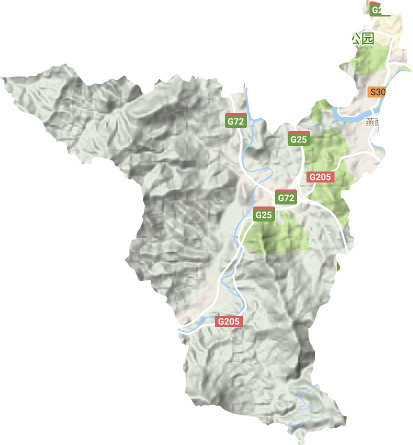 燕西街道地形地图