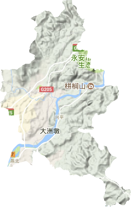 燕北街道地形地图